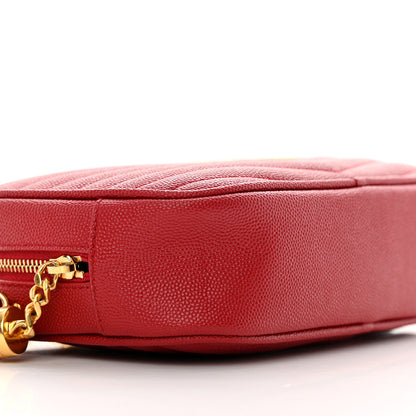 Saint Laurent Grain De Poudre Matelasse Monogram Mini Lou Camera Bag Eros Red 9 of 12
