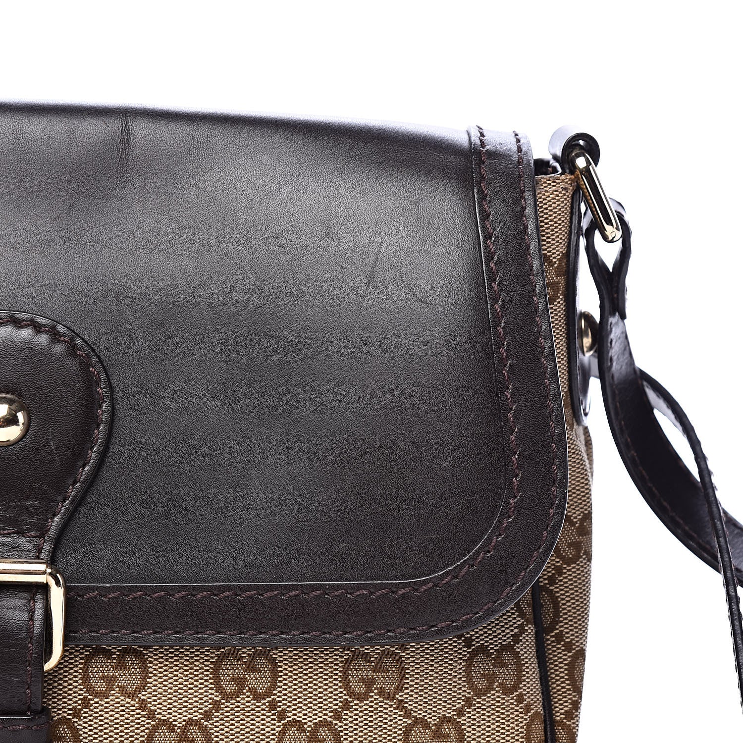 Gucci Monogram Techno Horsebit Large Shoulder Flap Bag Brown 12 of 15