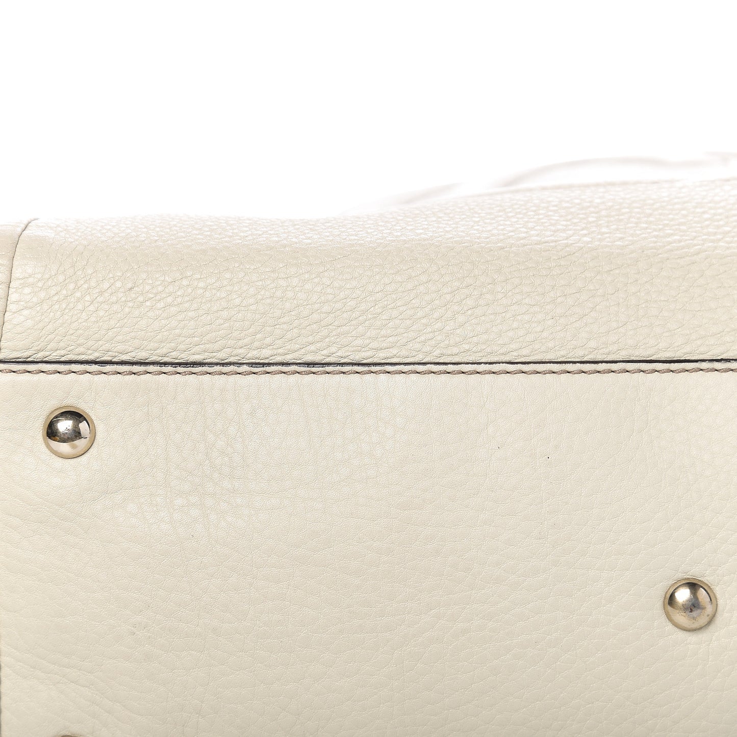 Pebbled Calfskin Medium Soho Shoulder Bag Off White