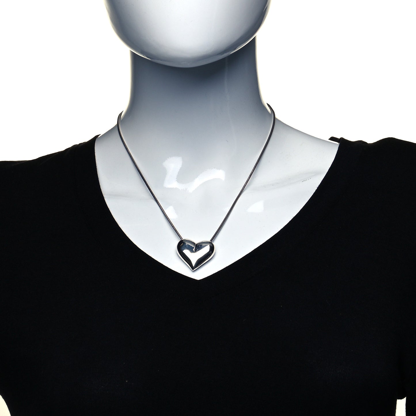 Sterling Silver Puffed Heart Pendant Necklace