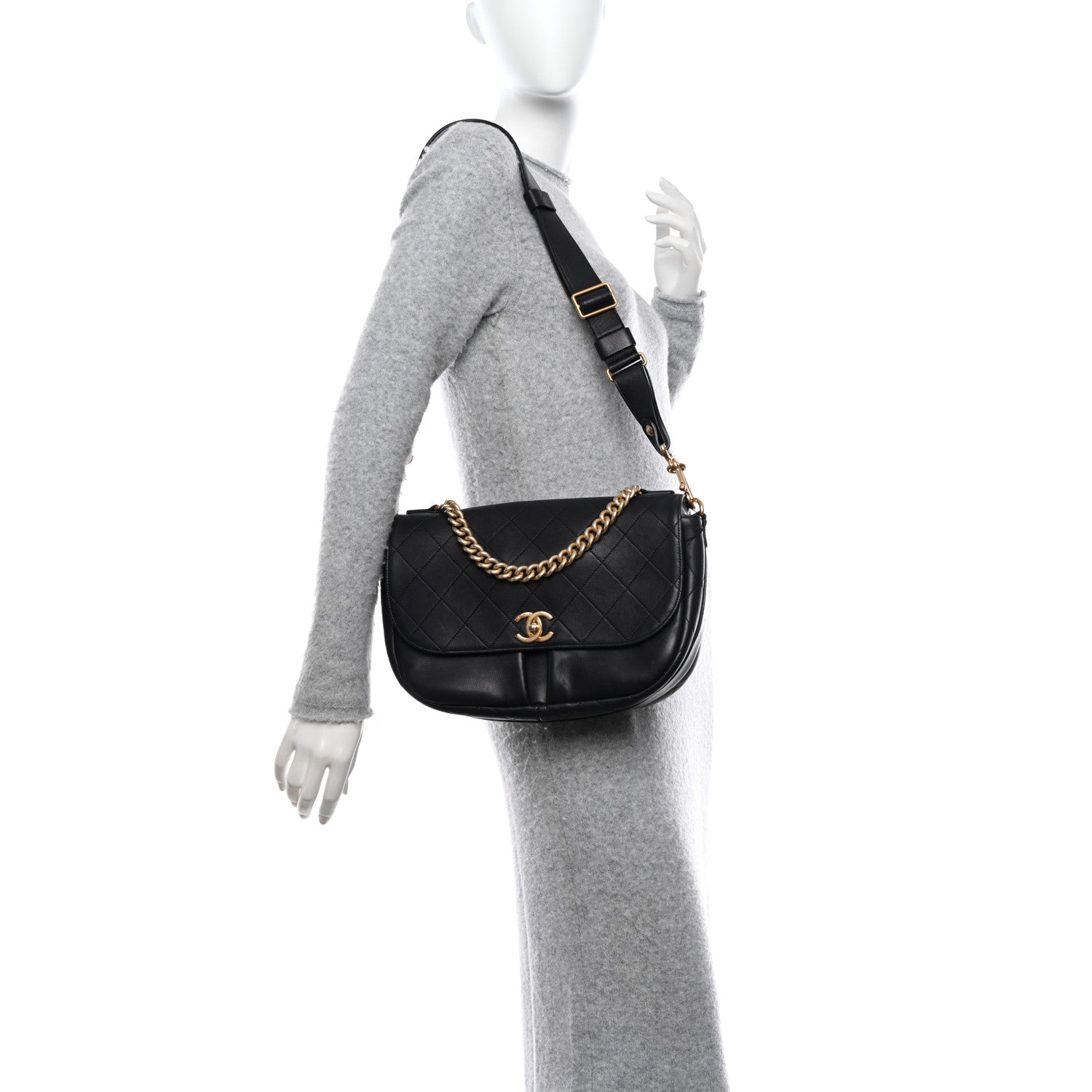 Chanel Calfskin Stitched Small Paris in Rome Messenger Black 2 of 13