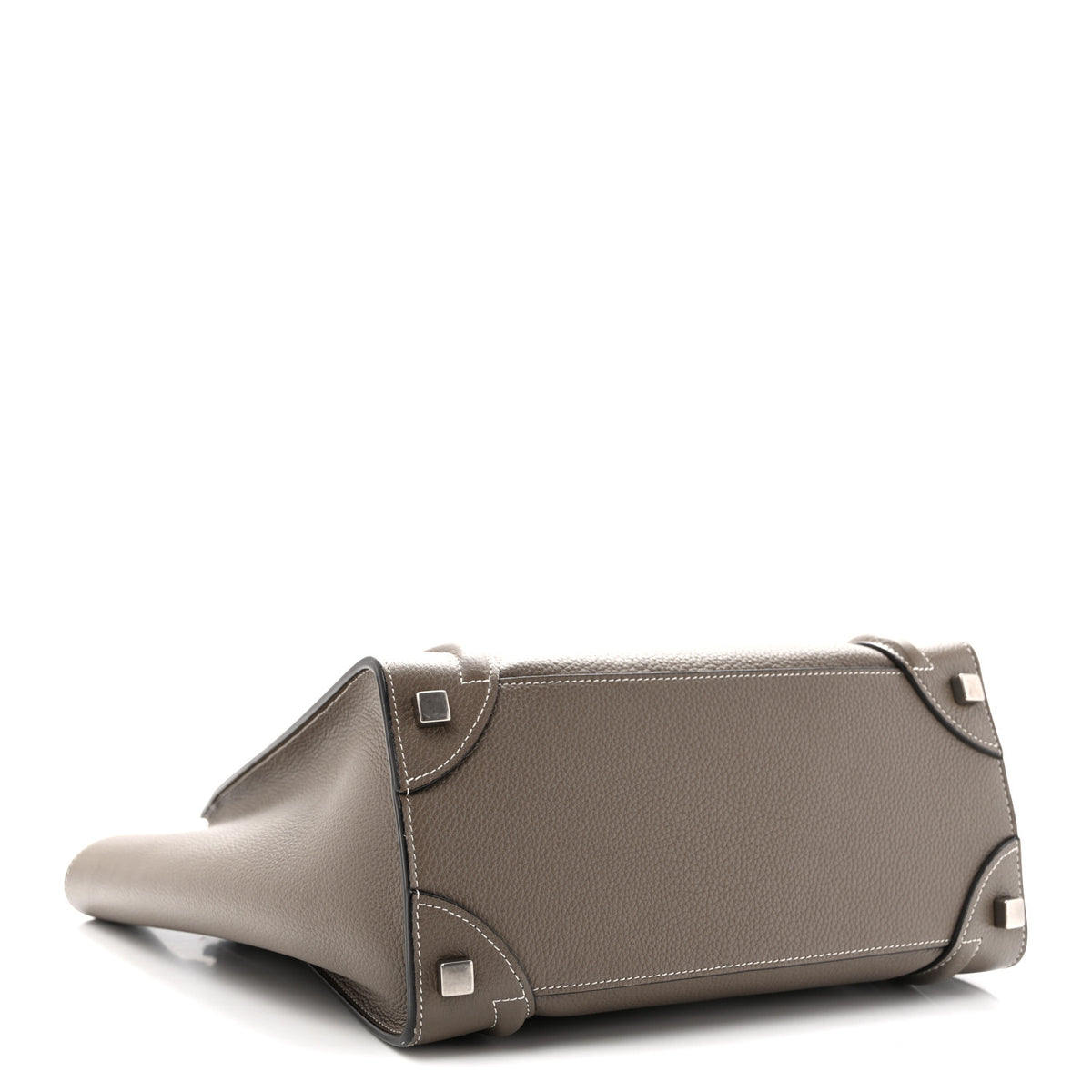 Celine Drummed Calfskin Micro Luggage Souris 4 of 11