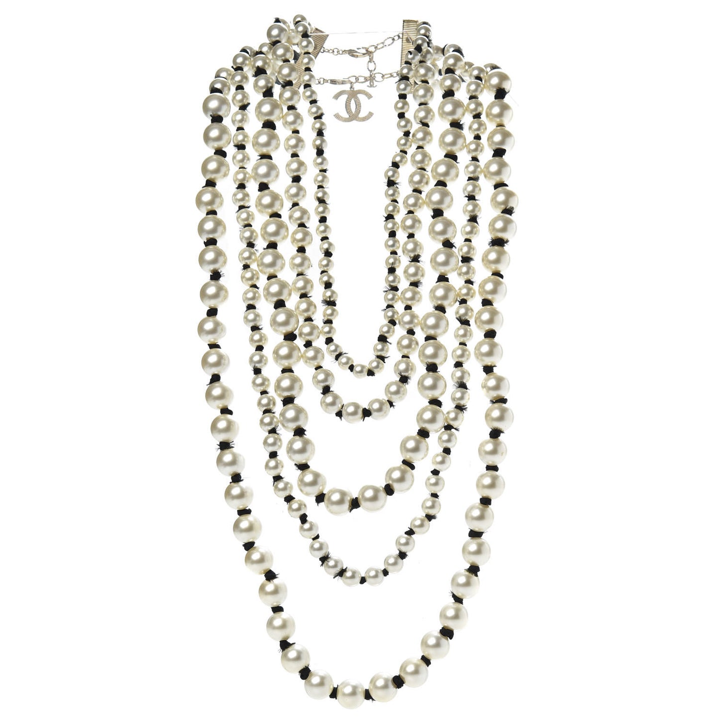 Pearl Multi Strand Long Necklace Gold