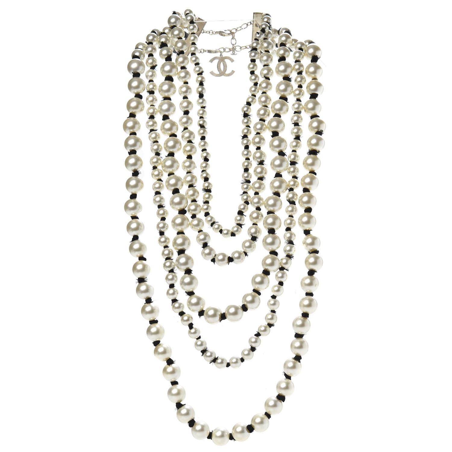 Chanel Pearl Multi Strand Long Necklace Gold 3 of 4