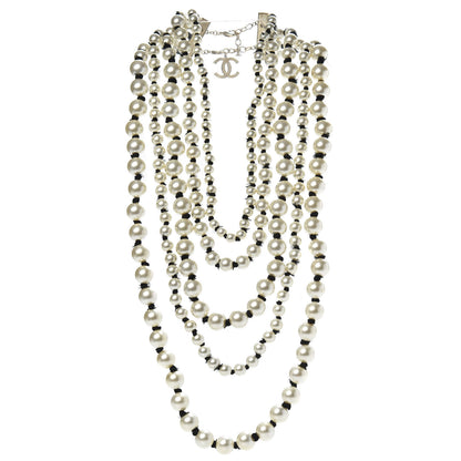 Chanel Pearl Multi Strand Long Necklace Gold 3 of 4