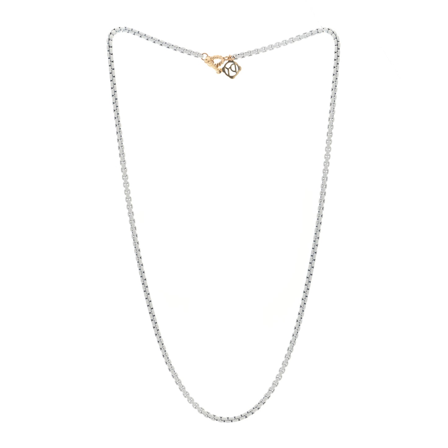 Stainless Steel 14K Yellow Gold Acrylic Bel Aire Chain Necklace 18"  White