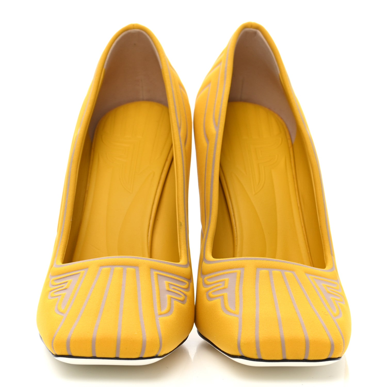 Fendi Stretch Fabric FFreedom Decollette Pumps 38.5 Rabat Desert 2 of 8