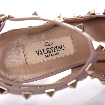 Valentino Garavani Patent Rockstud Ankle Strap Pumps 37.5 Poudre 8 of 11