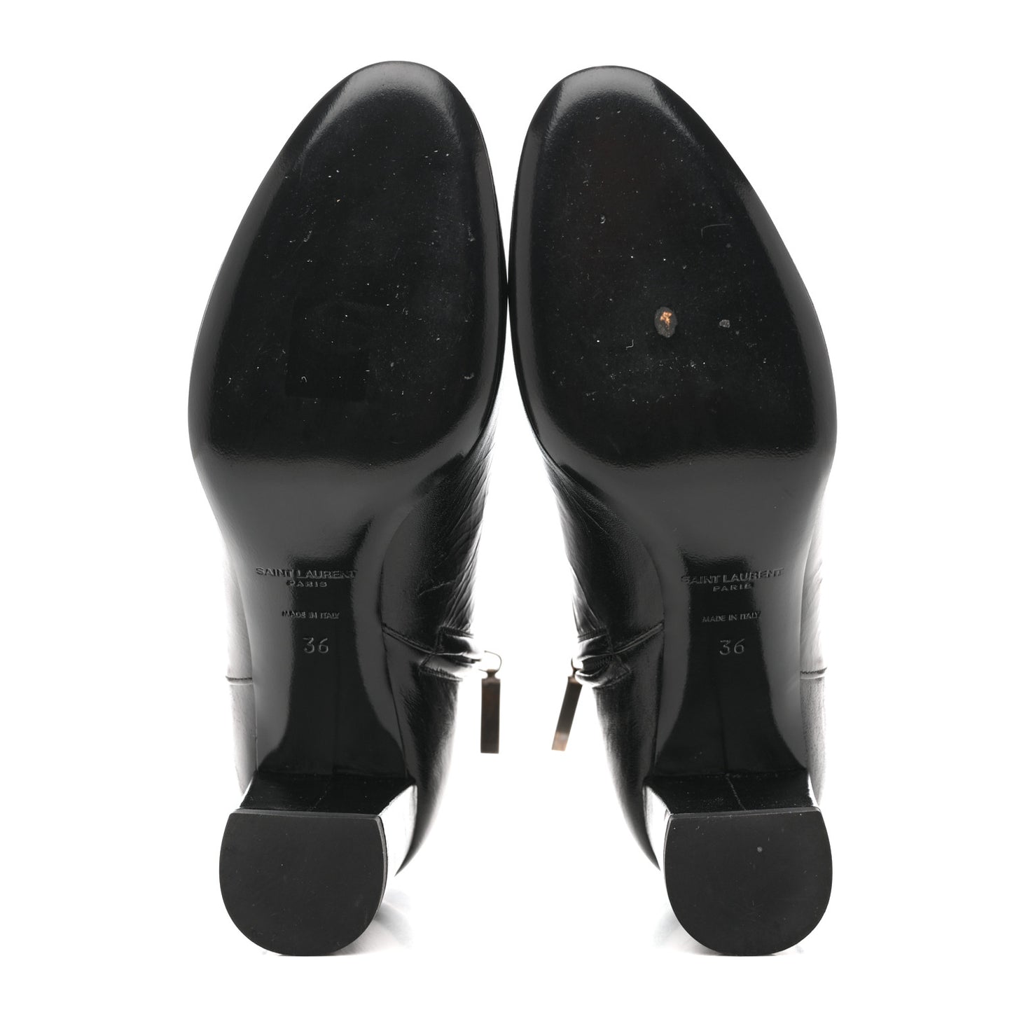 Calfskin Loulou 70 Uniform Ankle Boots 36 Black