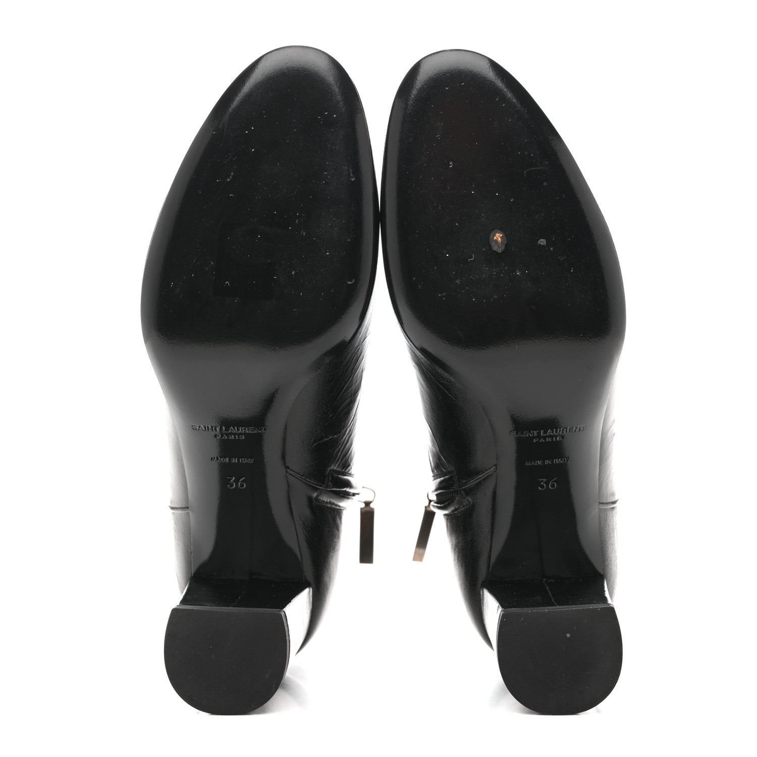 Saint Laurent Calfskin Loulou 70 Uniform Ankle Boots 36 Black 6 of 13