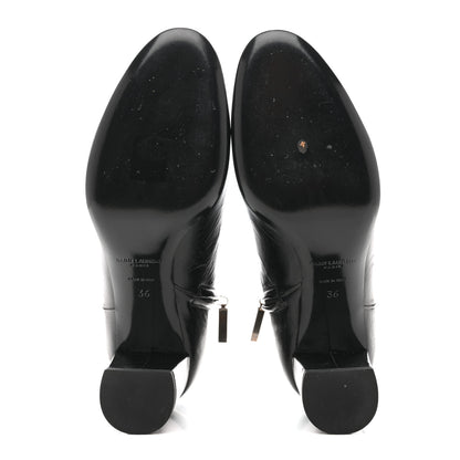 Saint Laurent Calfskin Loulou 70 Uniform Ankle Boots 36 Black 6 of 13