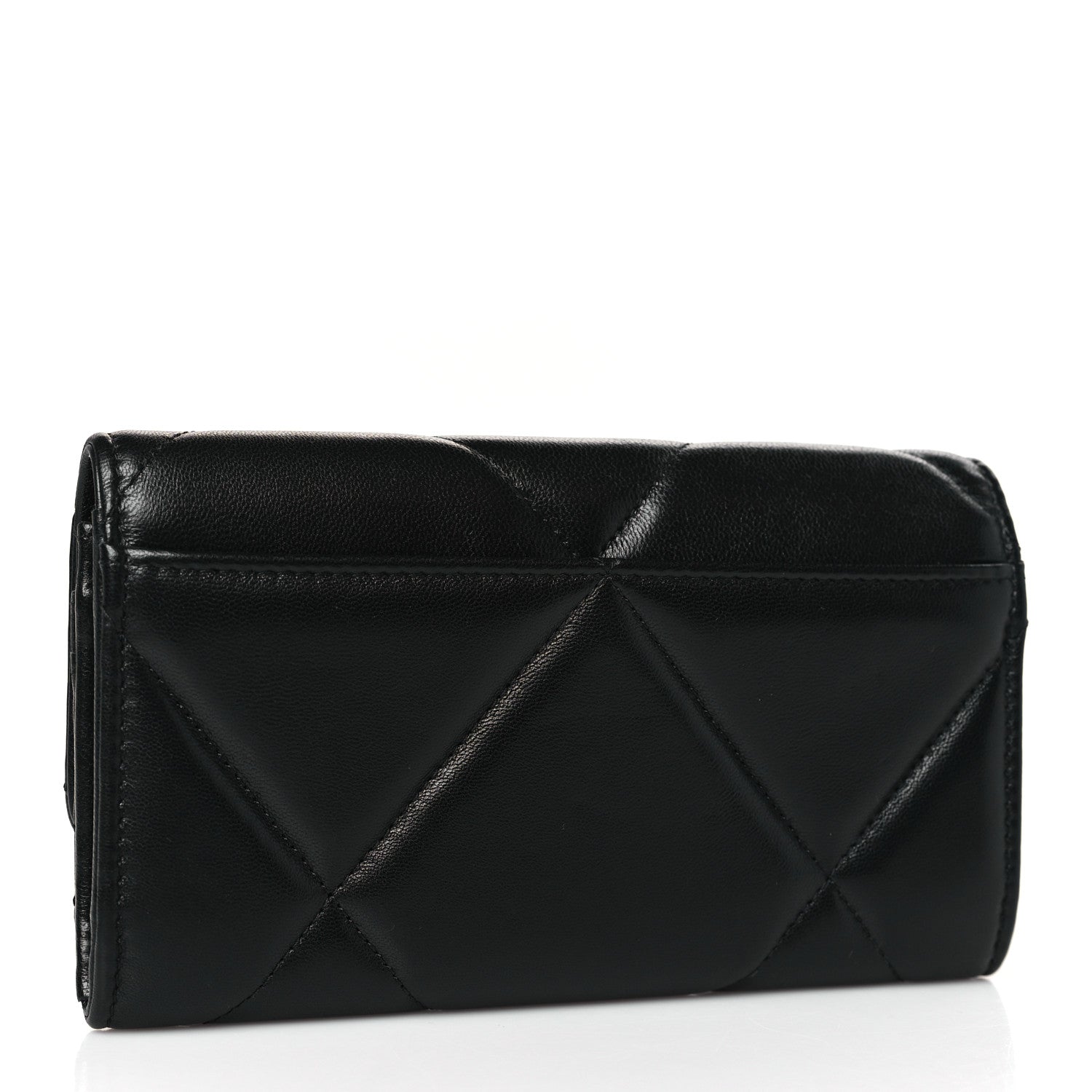 Chanel Lambskin Quilted Chanel 19 Flap Wallet Black 3 of 9