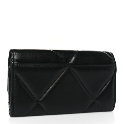 Chanel Lambskin Quilted Chanel 19 Flap Wallet Black 3 of 9