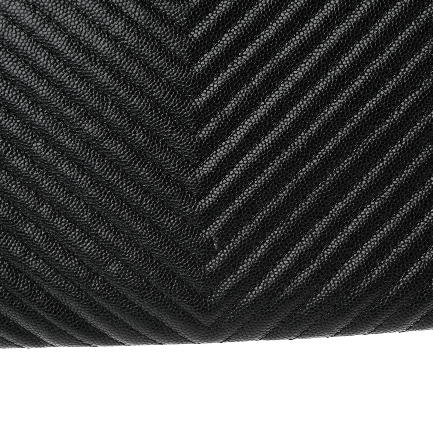 Caviar Chevron Quilted Medium Boy Zip Pouch Black