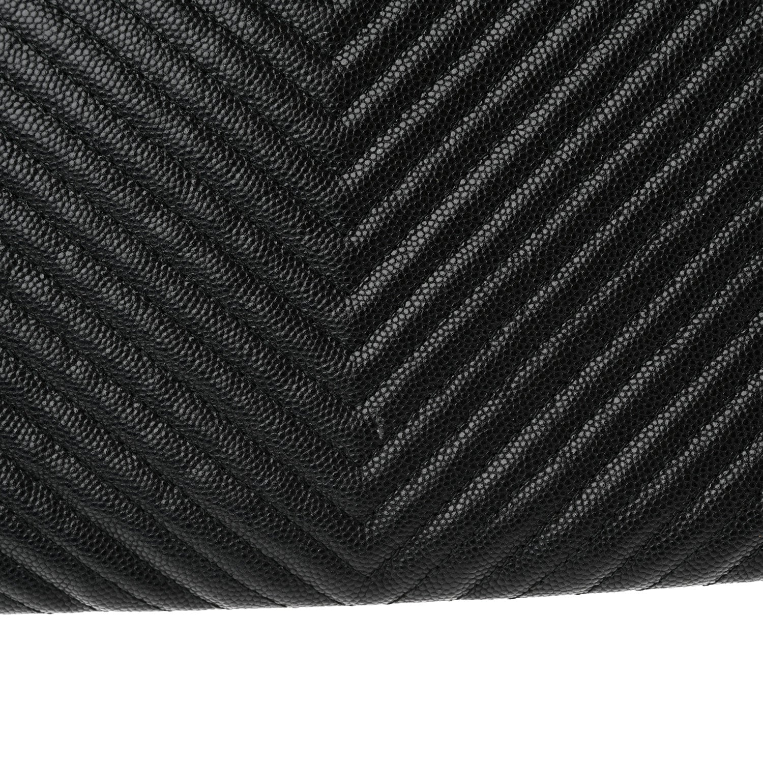 Chanel Caviar Chevron Quilted Medium Boy Zip Pouch Black 8 of 12