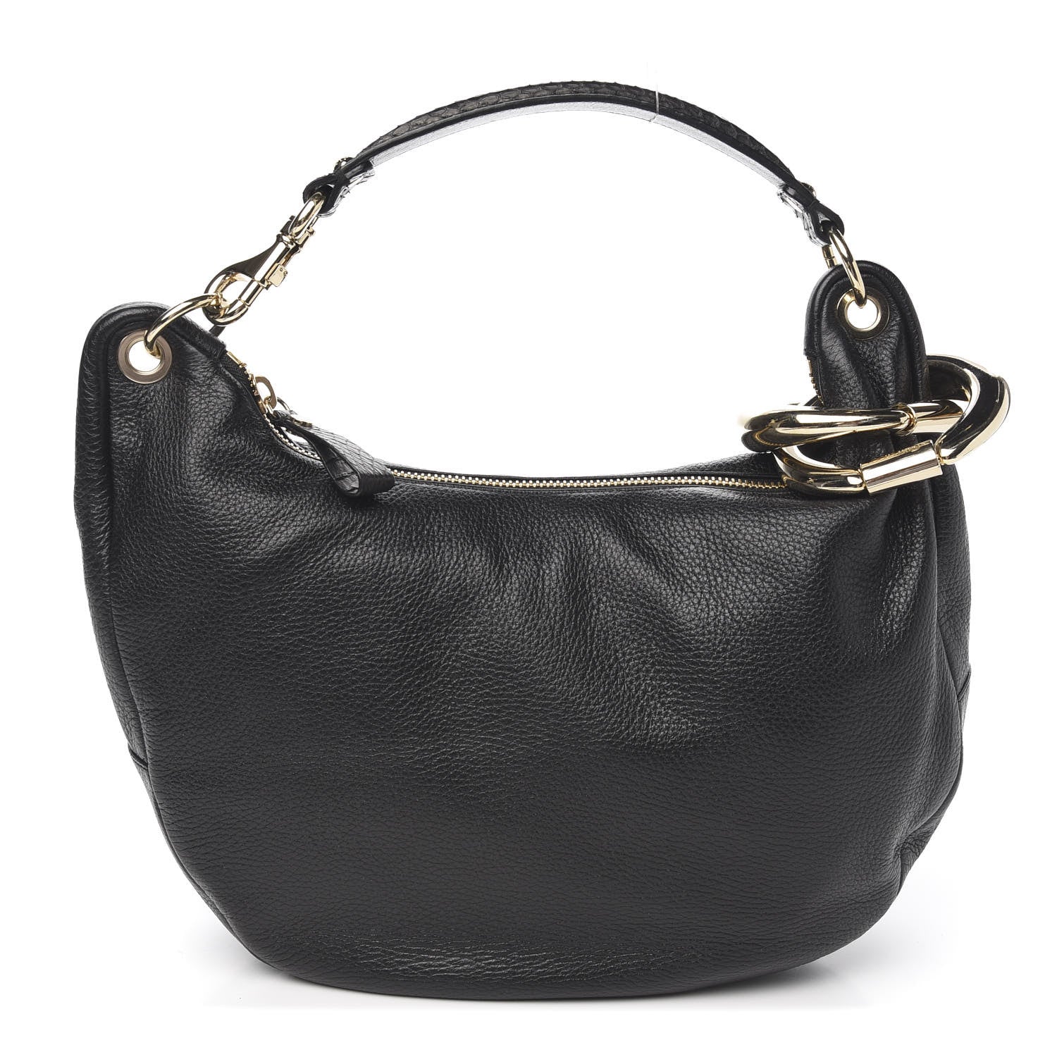 Jimmy Choo Deerskin Snakeskin Solar Hobo Black 1 of 7