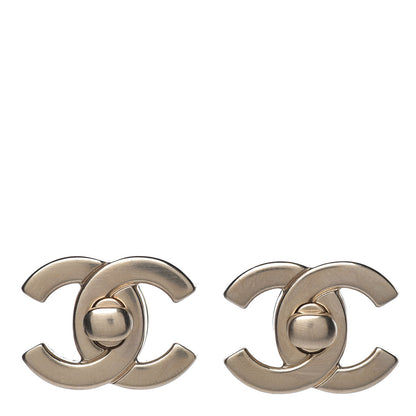 Chanel Metal CC Turnlock Interchangeable Earrings Gold 3 of 8