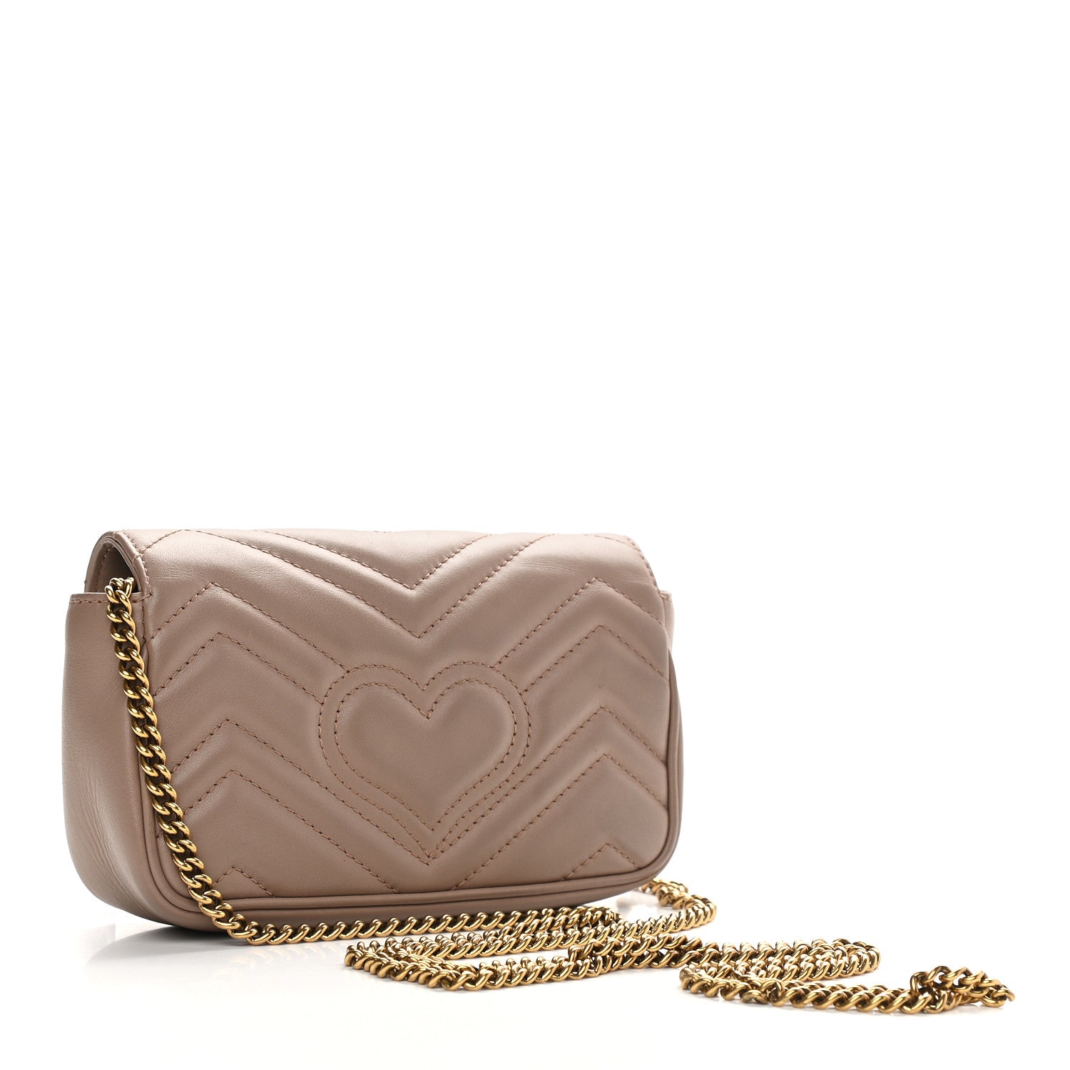 Gucci Calfskin Matelasse Super Mini GG Marmont Shoulder Bag Porcelain Rose 3 of 9