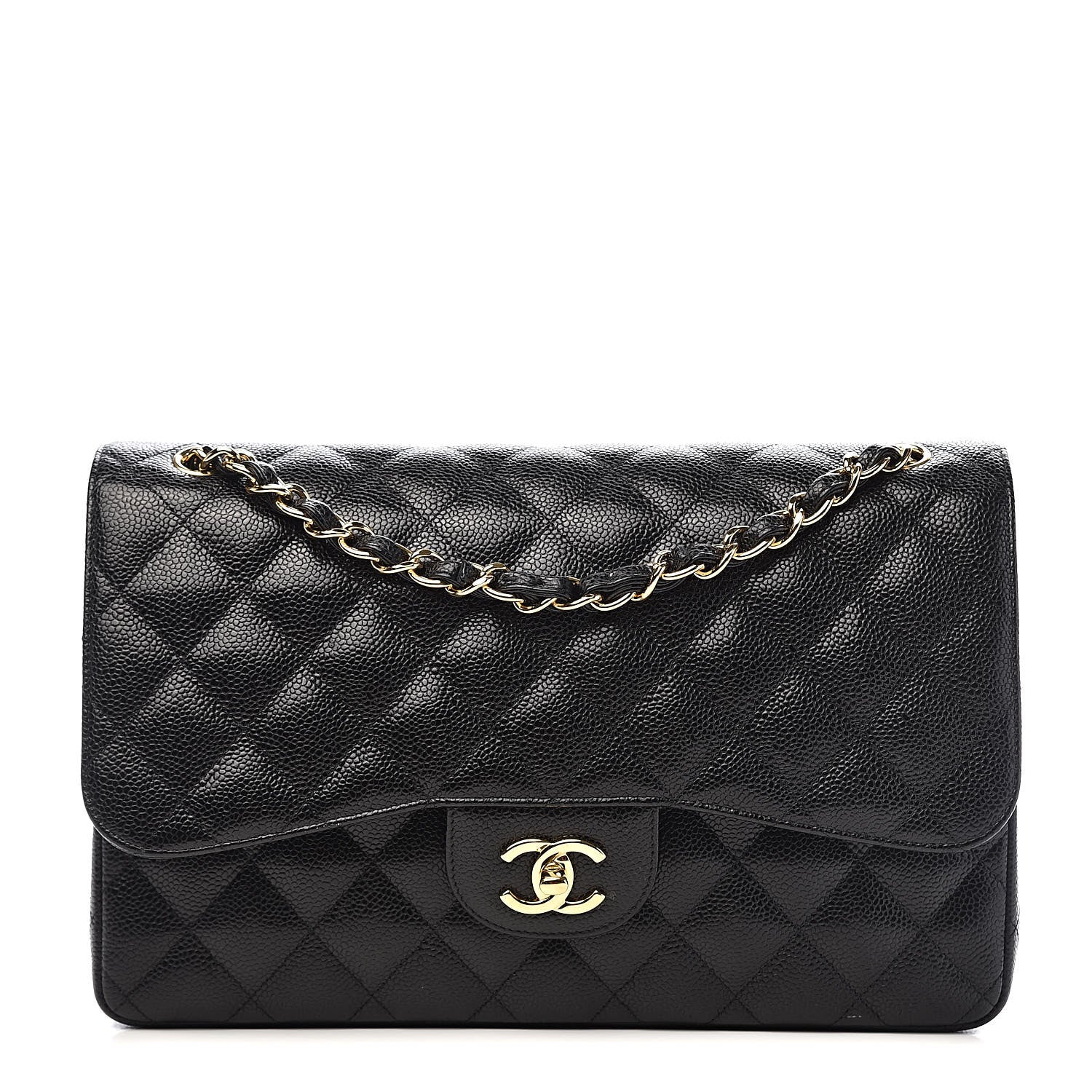 Chanel Caviar Quilted Jumbo Double Flap Black 1 of 12