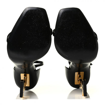 Saint Laurent Patent Calfskin Opyum Sandals 38.5 Black 4 of 7