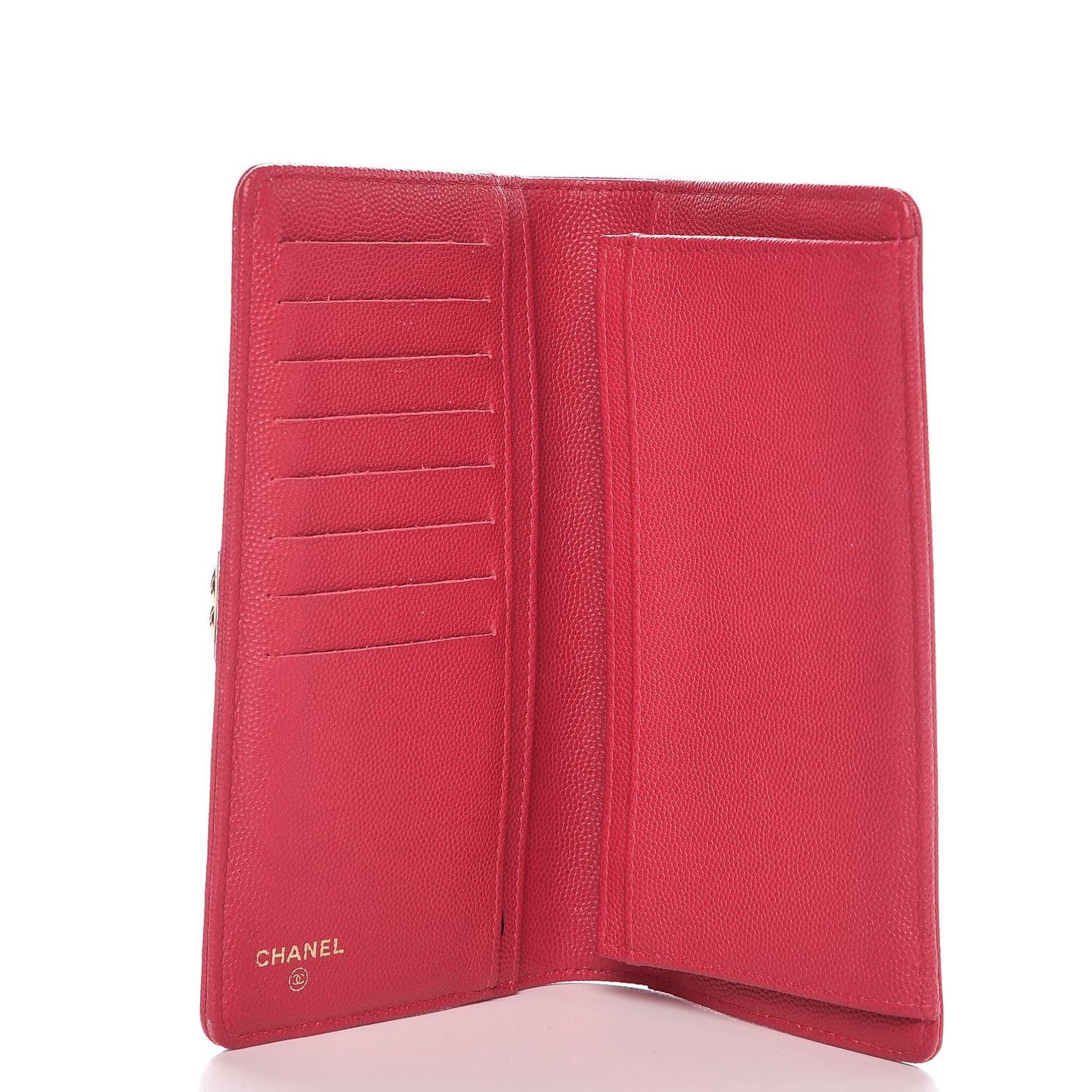 Caviar Quilted Boy Yen Wallet Fuchsia