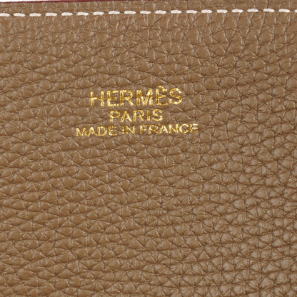 Hermes Taurillon Clemence Double Sens 45 Reversible Tote Orange Etoupe 7 of 8