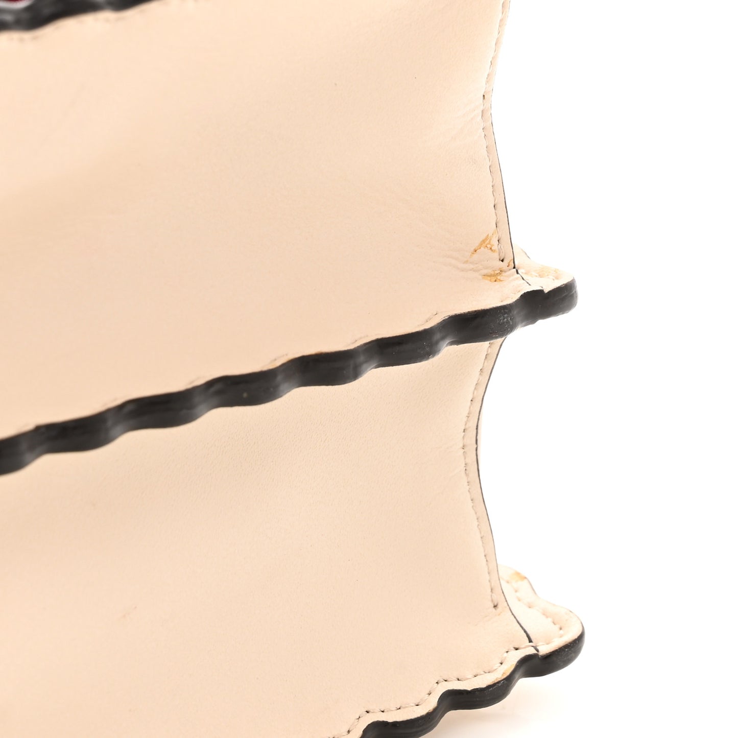 Vitello Liberty Lucido Flowers and Bows Scalloped Studded Kan I Shoulder Bag Camelia Black Cherry