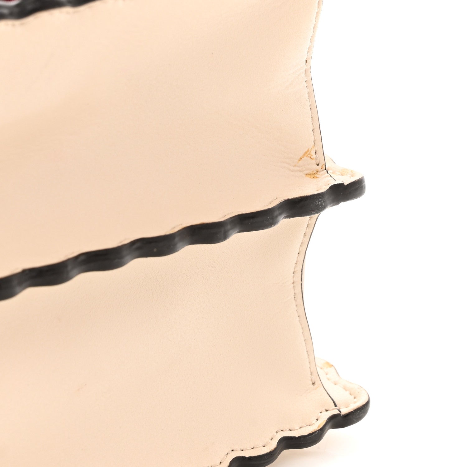 Fendi Vitello Liberty Lucido Flowers and Bows Scalloped Studded Kan I Shoulder Bag Camelia Black Cherry 16 of 16