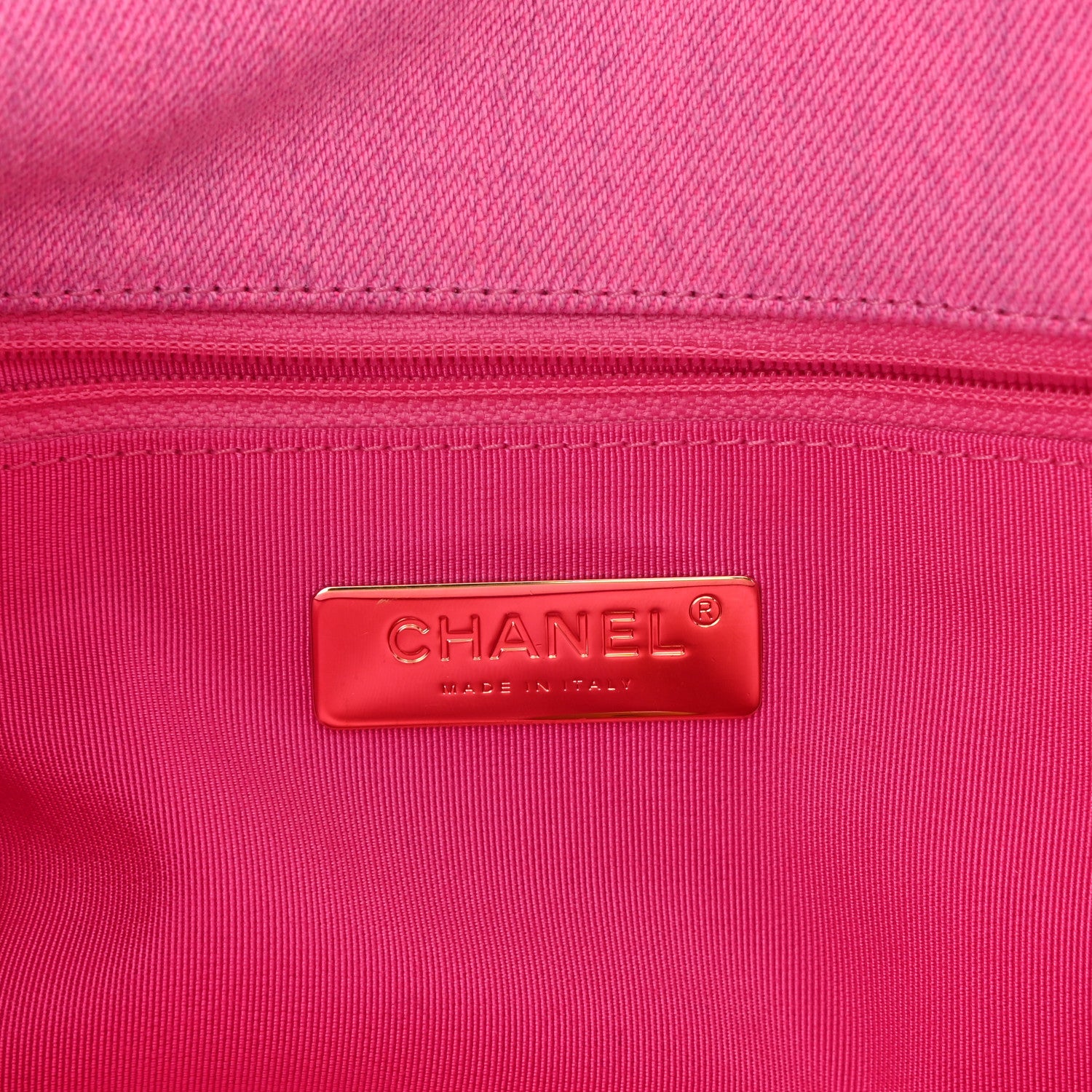 Chanel Denim Quilted Medium Chanel 19 Flap Neon Pink 6 of 10