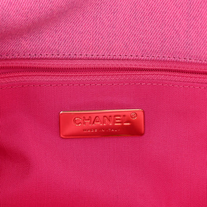 Chanel Denim Quilted Medium Chanel 19 Flap Neon Pink 6 of 10