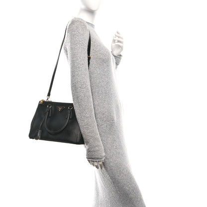 Prada Saffiano Small Galleria Double Zip Tote Black 2 of 11