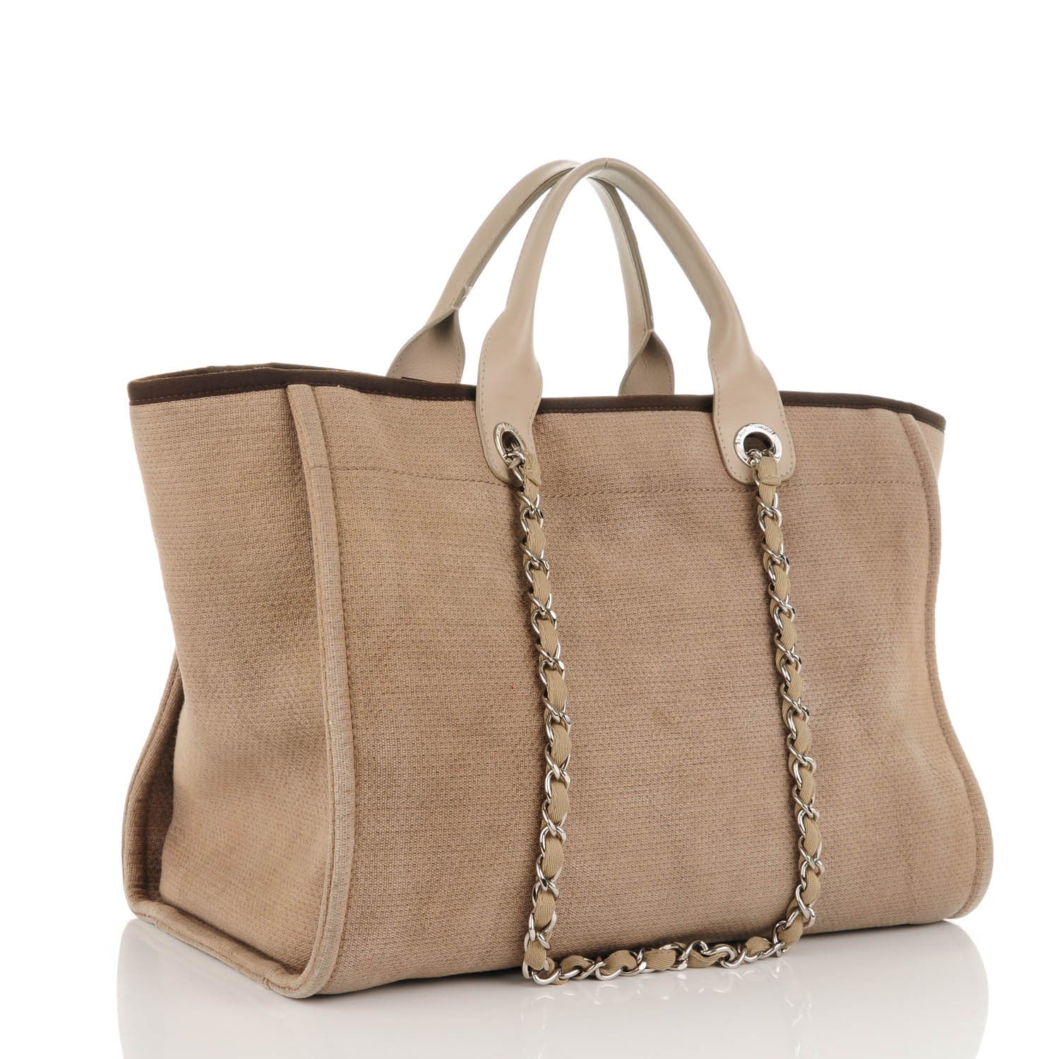 Chanel Canvas Large Deauville Tote Ecru 3 of 8