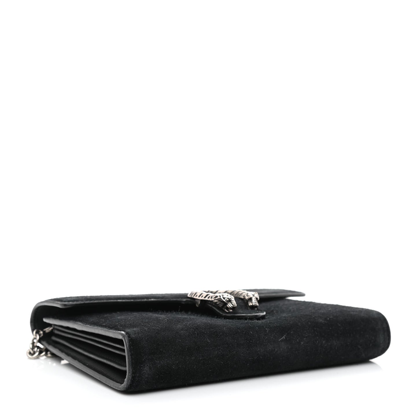 Suede Mini Dionysus Chain Wallet Black