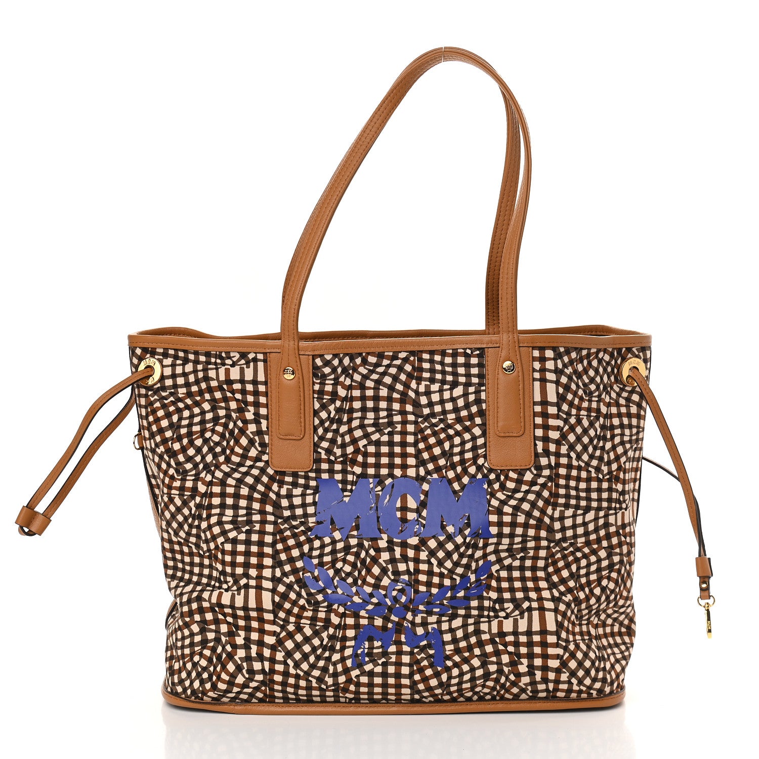 MCM Visetos Medium Liz Reversible Shopper Tote Cognac 3 of 14