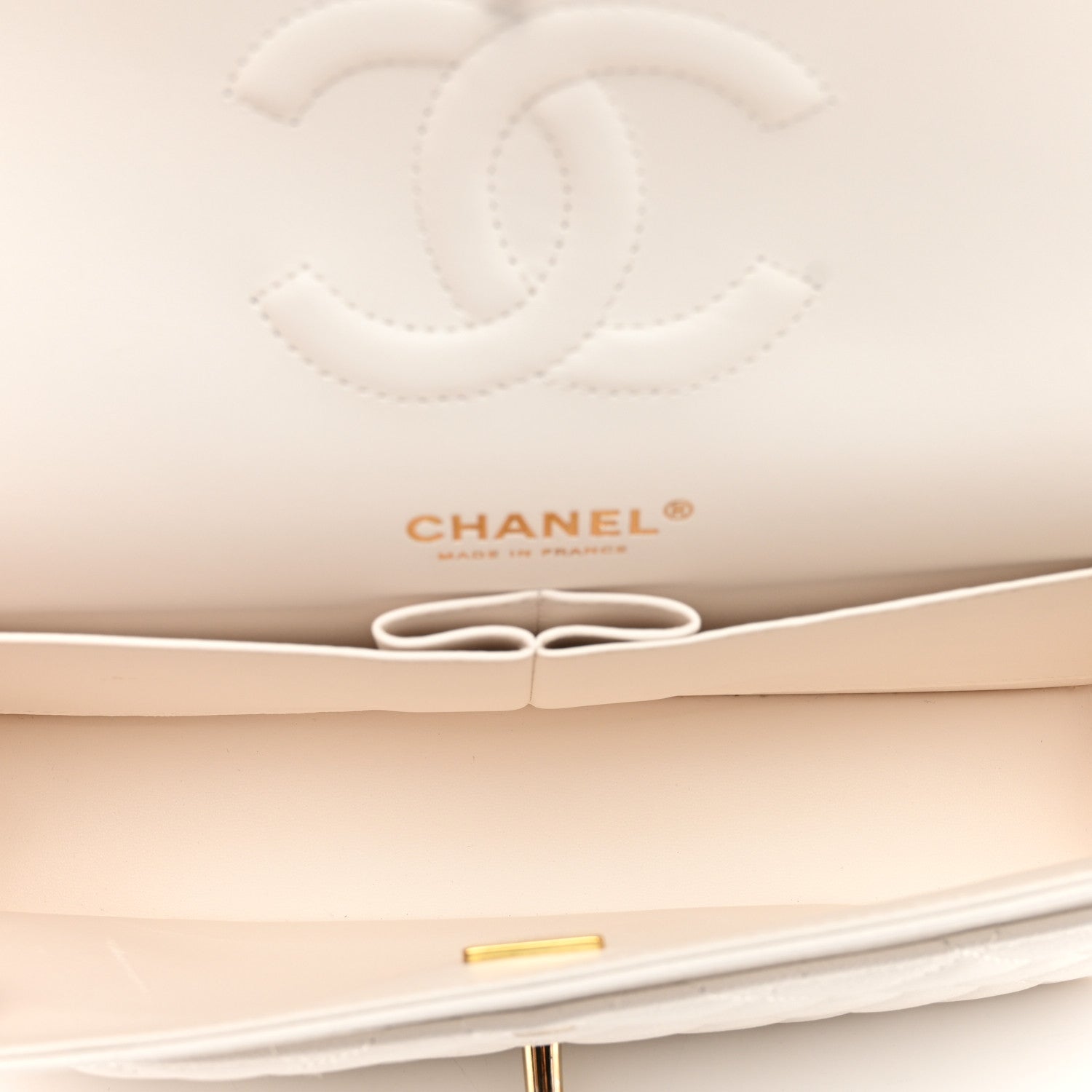 Chanel Caviar Quilted Medium Double Flap White 5 of 11
