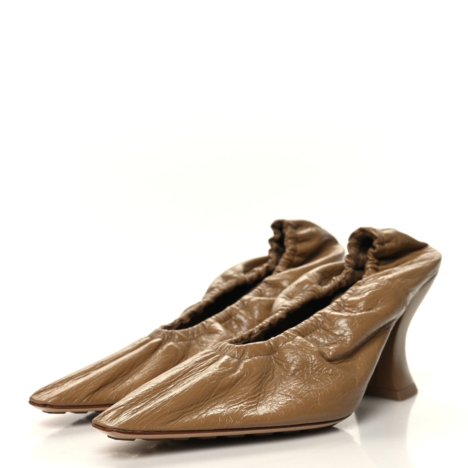 Bottega Veneta Crushed Nappa Almond Pumps 37 Cane Sugar 3 of 7