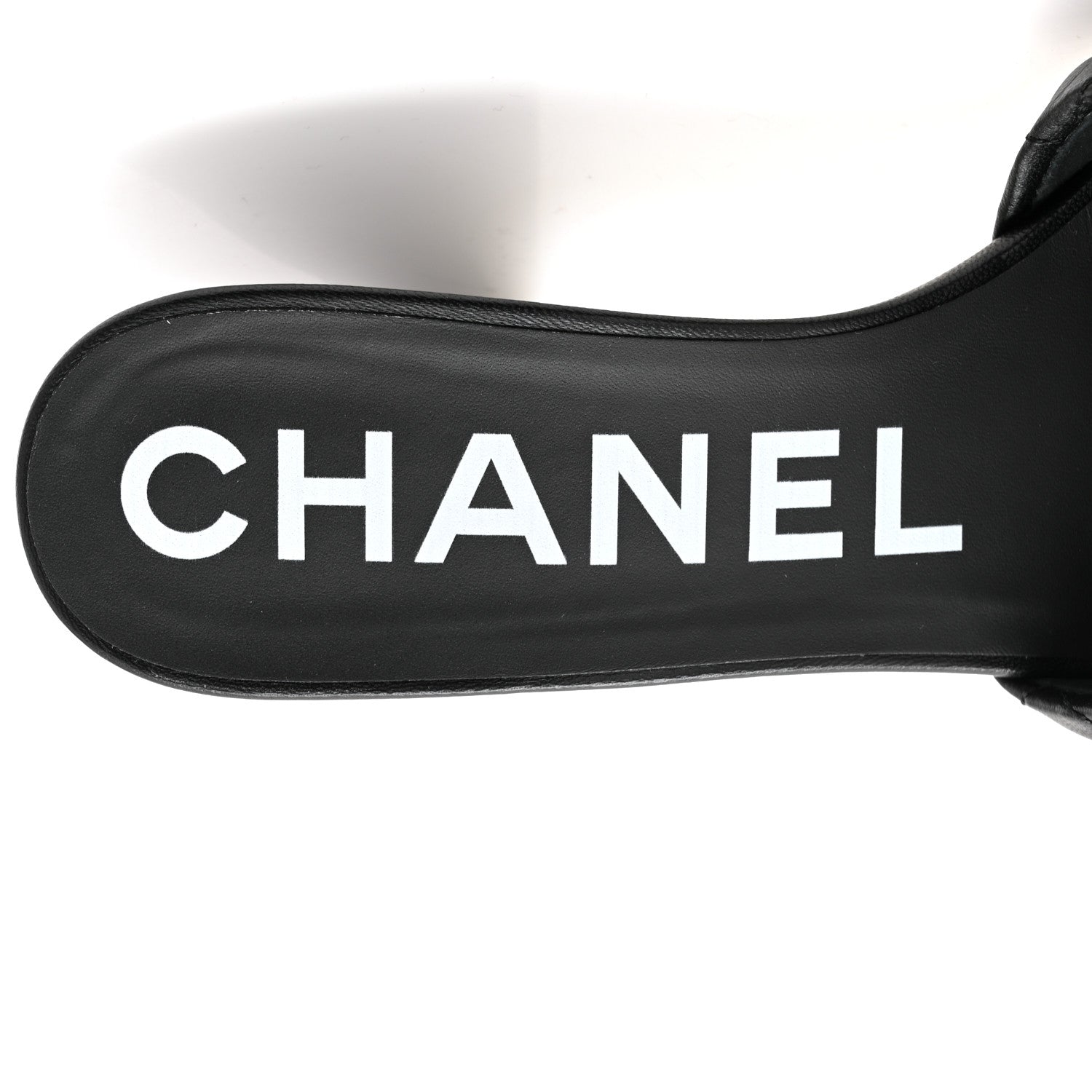 Chanel Lambskin Quilted Textured CC Mules 37.5 Black 8 of 10