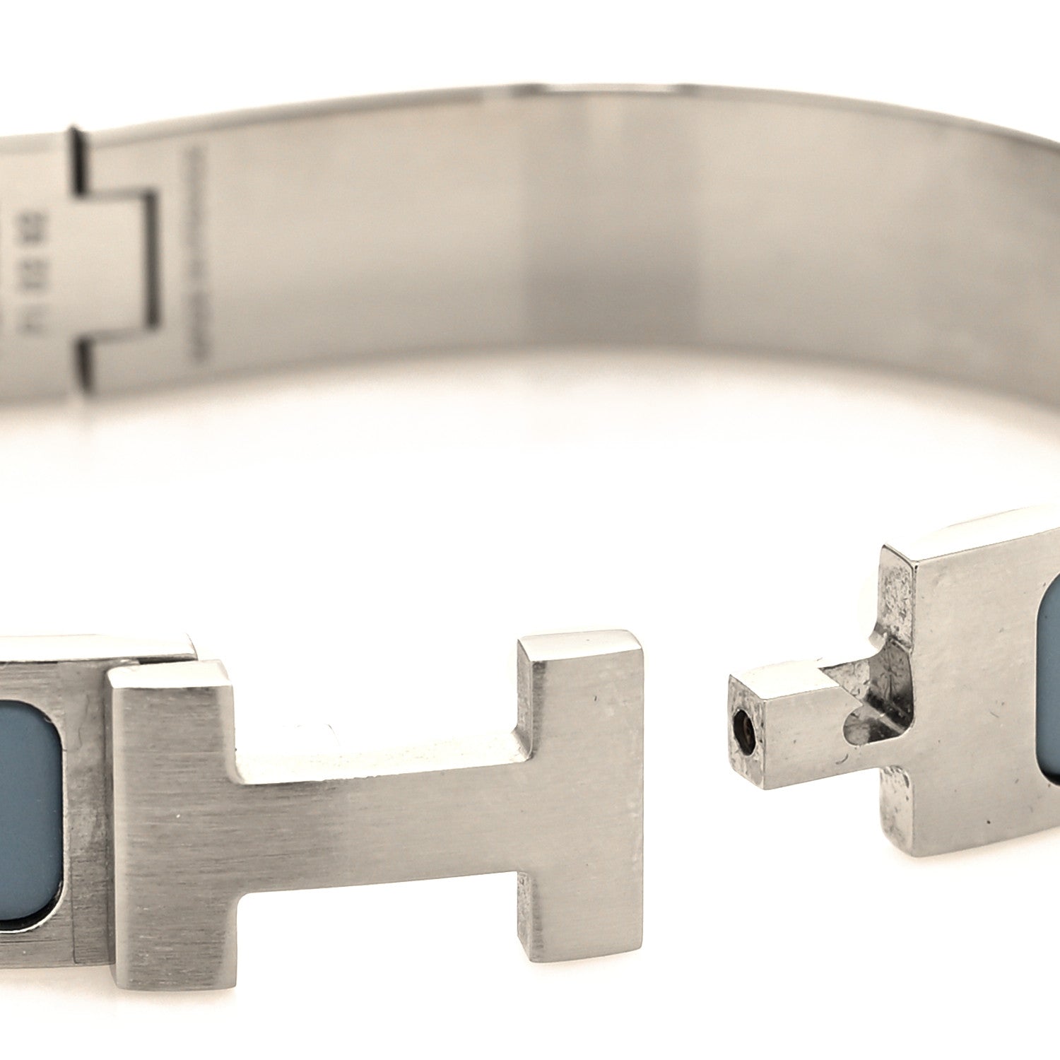 Hermes Enamel Narrow Clic Clac HH Bracelet GM Gris Orage 4 of 5