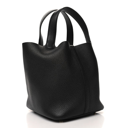 Hermes Taurillon Clemence Picotin Lock 22 MM Black 3 of 13