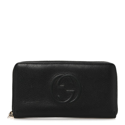 Gucci Pebbled Calfskin Soho Zip Around Wallet Black 1 of 12