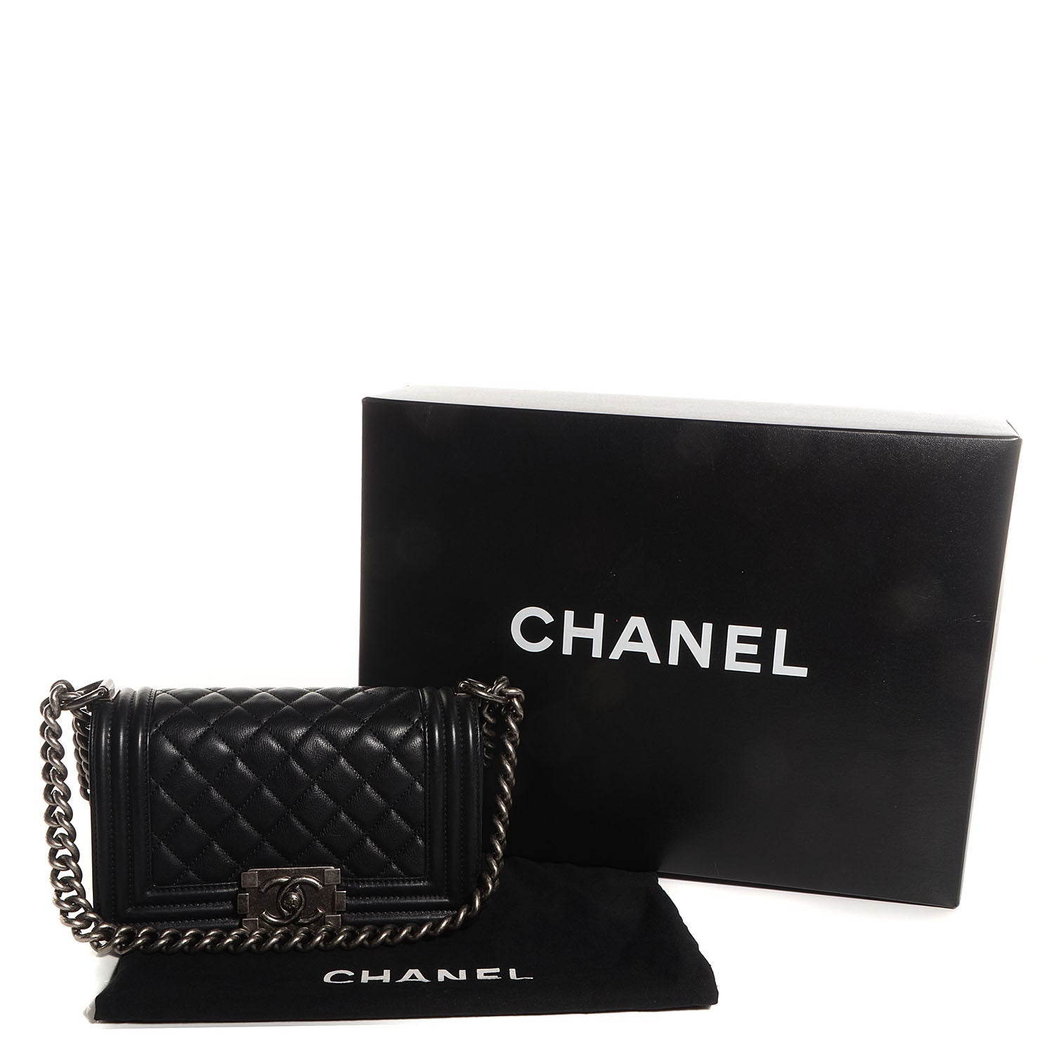 Chanel Metallic Calfskin Quilted Small Boy Flap Black 5 of 9