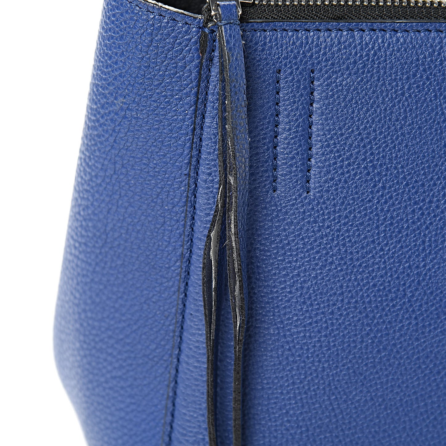 Drummed Calfskin Small Edge Shoulder Bag Indigo