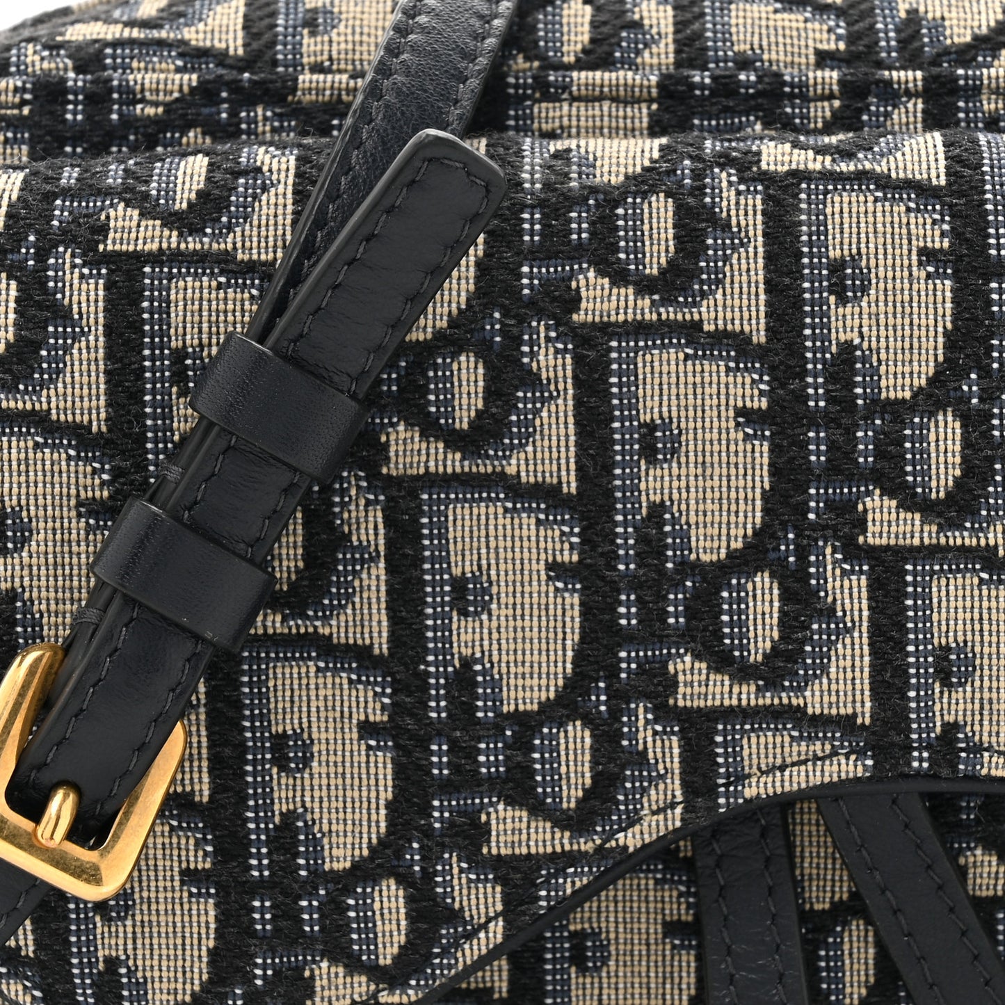 Oblique Double Saddle Pouch Navy Blue