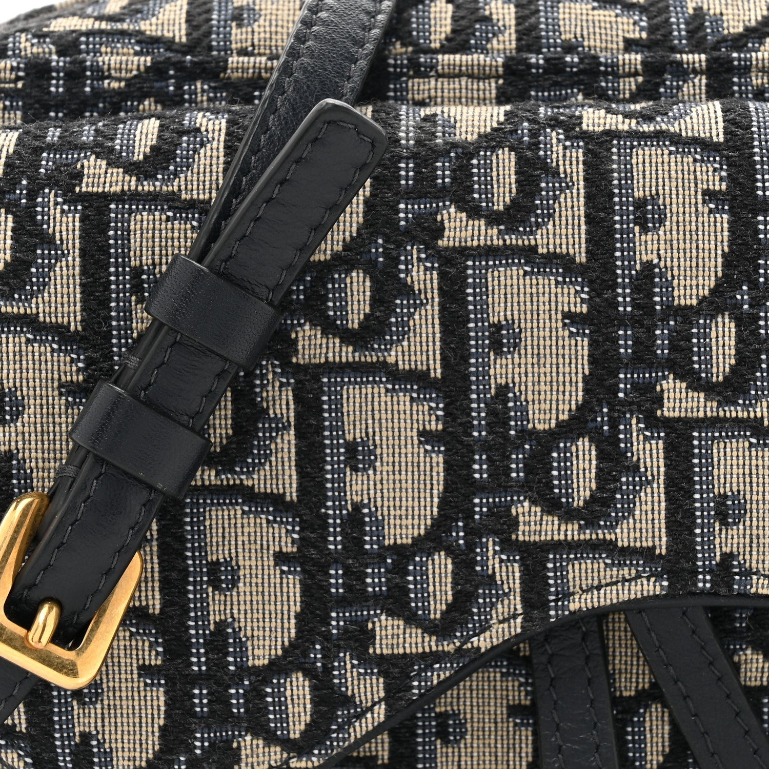 Christian Dior Oblique Double Saddle Pouch Navy Blue 9 of 11