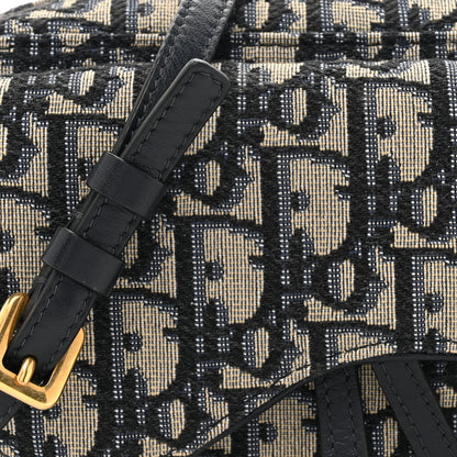 Christian Dior Oblique Double Saddle Pouch Navy Blue 9 of 11