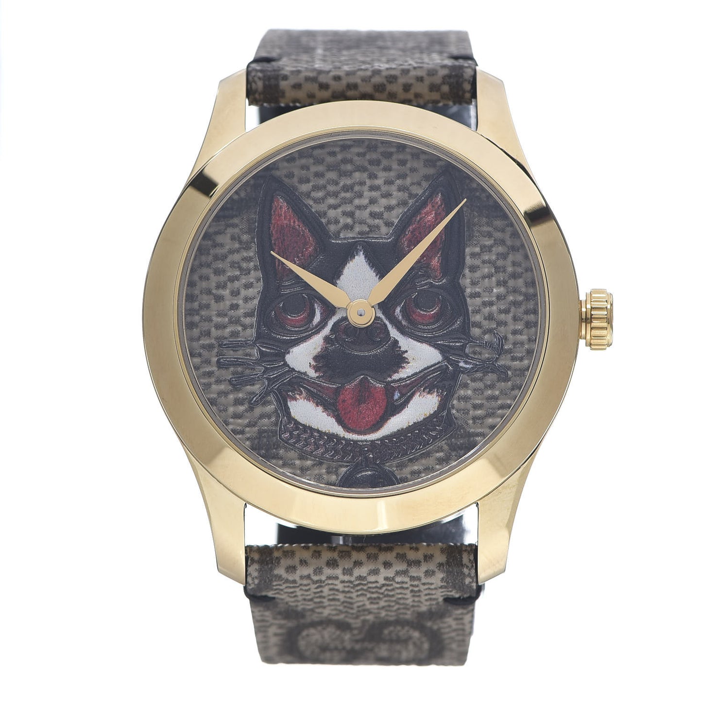 Stainless Steel Canvas 38mm G-Timeless GG Supreme Bosco Quartz Watch Brown