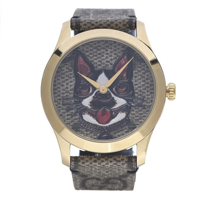 Gucci Stainless Steel Canvas 38mm G-Timeless GG Supreme Bosco Quartz Watch Brown 1 of 6