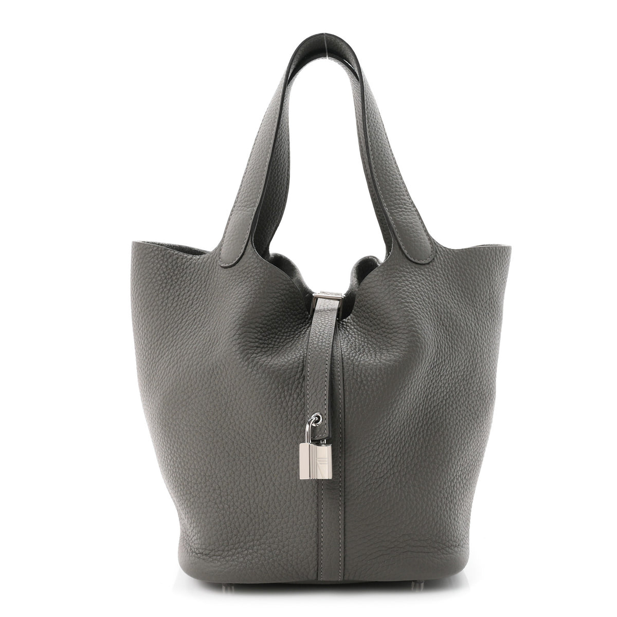 Hermes Taurillon Clemence Picotin Lock 22 MM Gris Meyer 1 of 11