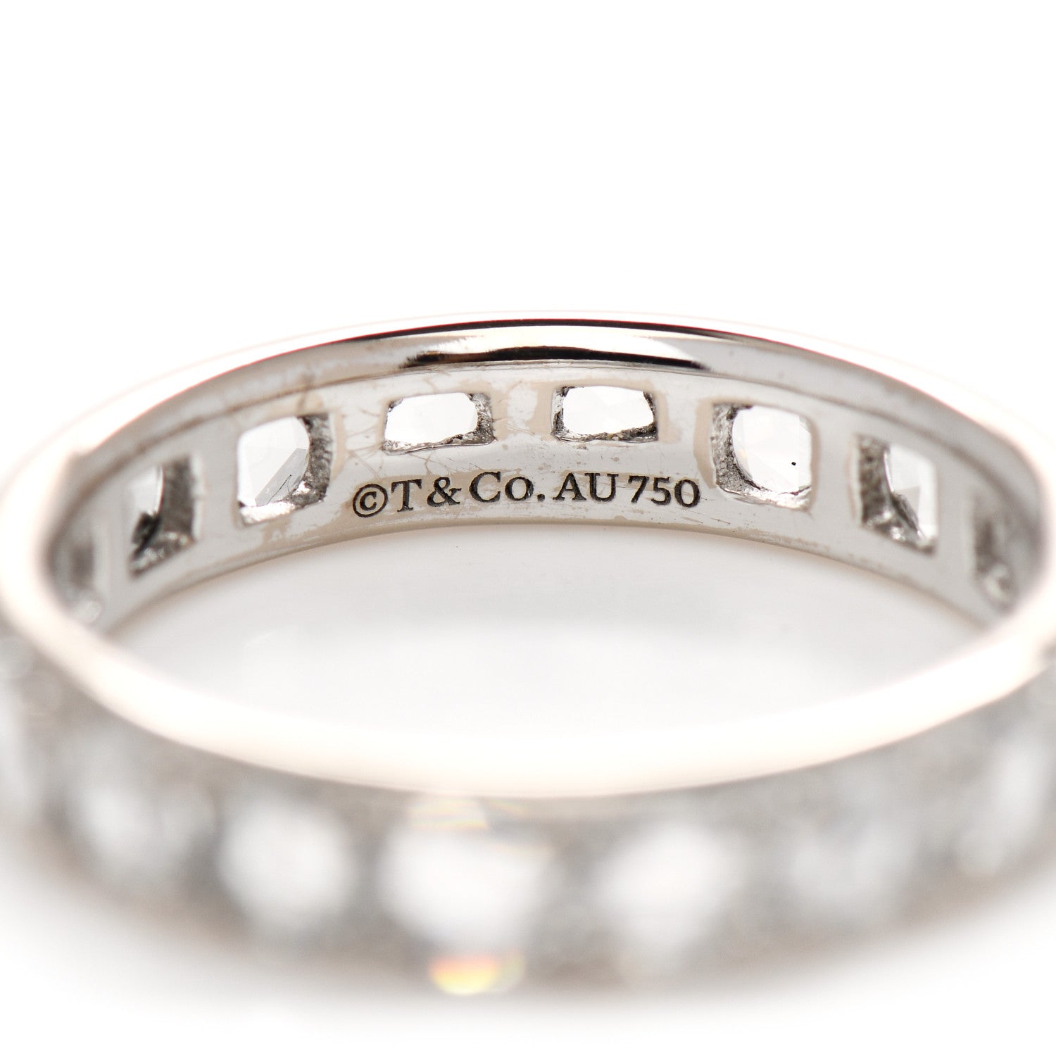 Tiffany 18K White Gold Diamond Metro Rose Cut Eternity Band Ring 48 4.5 5 of 6