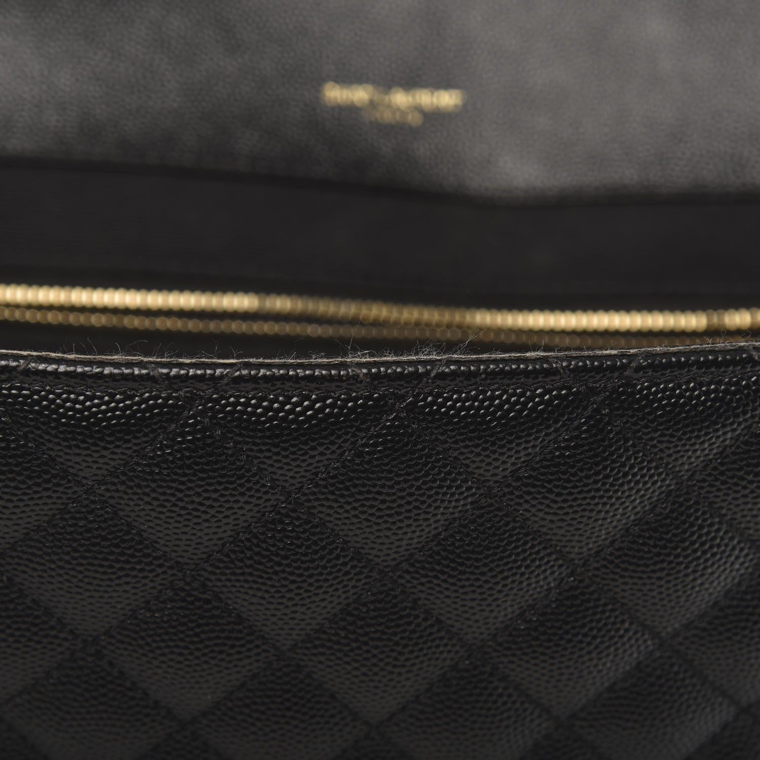 Saint Laurent Grain De Poudre Large Tri-Quilt Monogram Satchel Black 9 of 20
